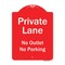 Signmission Private Lane No Outlet No Parking Heavy-Gauge Aluminum Architectural Sign, 24" H, RW-1824-9777 A-DES-RW-1824-9777 - alternate 1